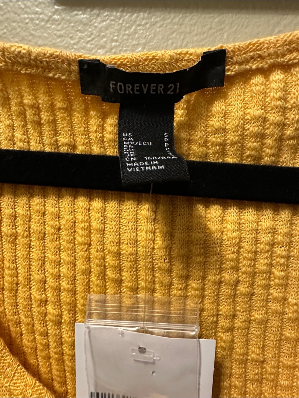 Forever 21 Yellow Ribbed Button-Front Cropped Tank - Picture 2 of 2